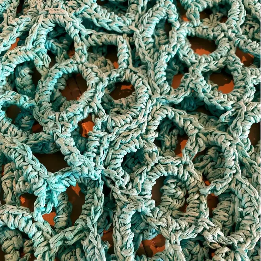 Urban Outfitters Monaco Teal Raffia Hobo Bag